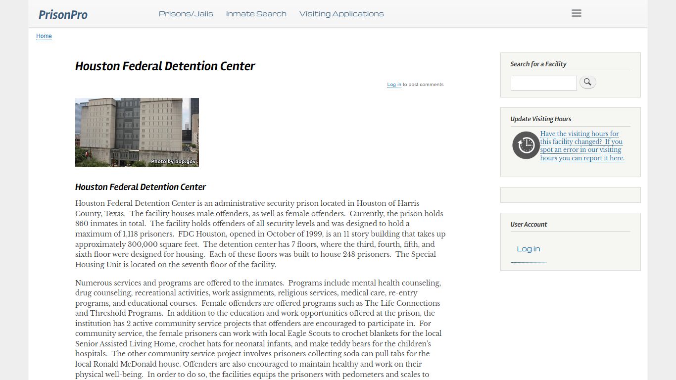 Houston Federal Detention Center - PrisonPro