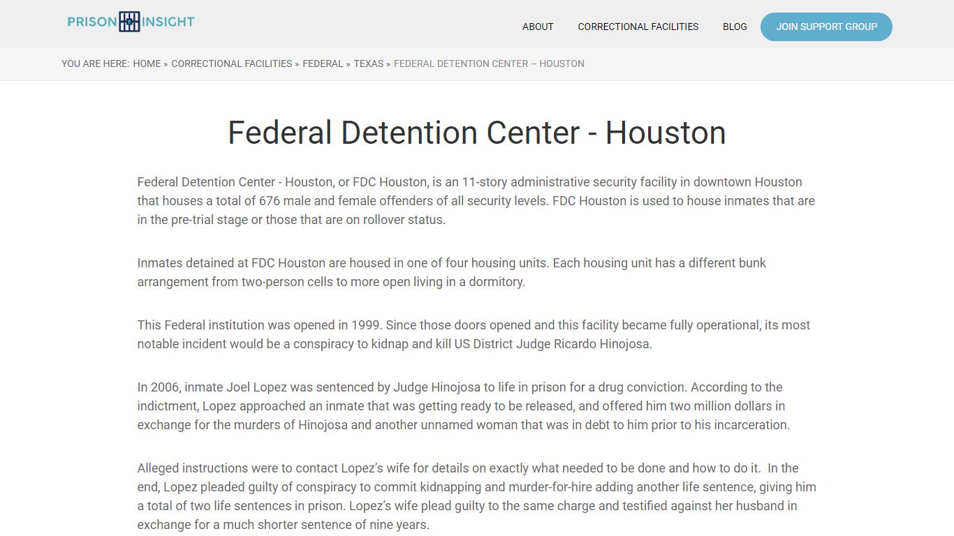Federal Detention Center – Houston - Prison Insight
